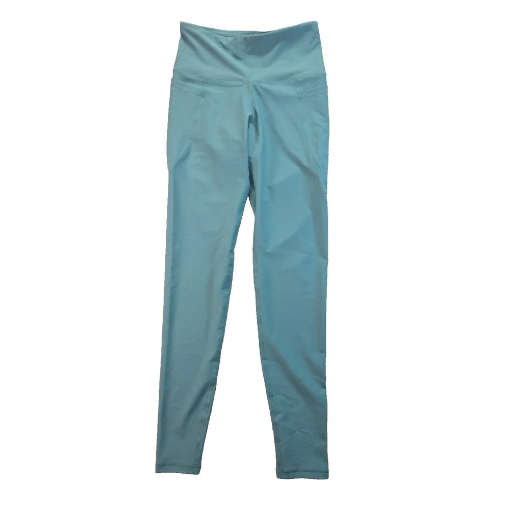 Old Navy Go-Dry High Rise Moisture Wicking Leggings Active Aqua Solid S